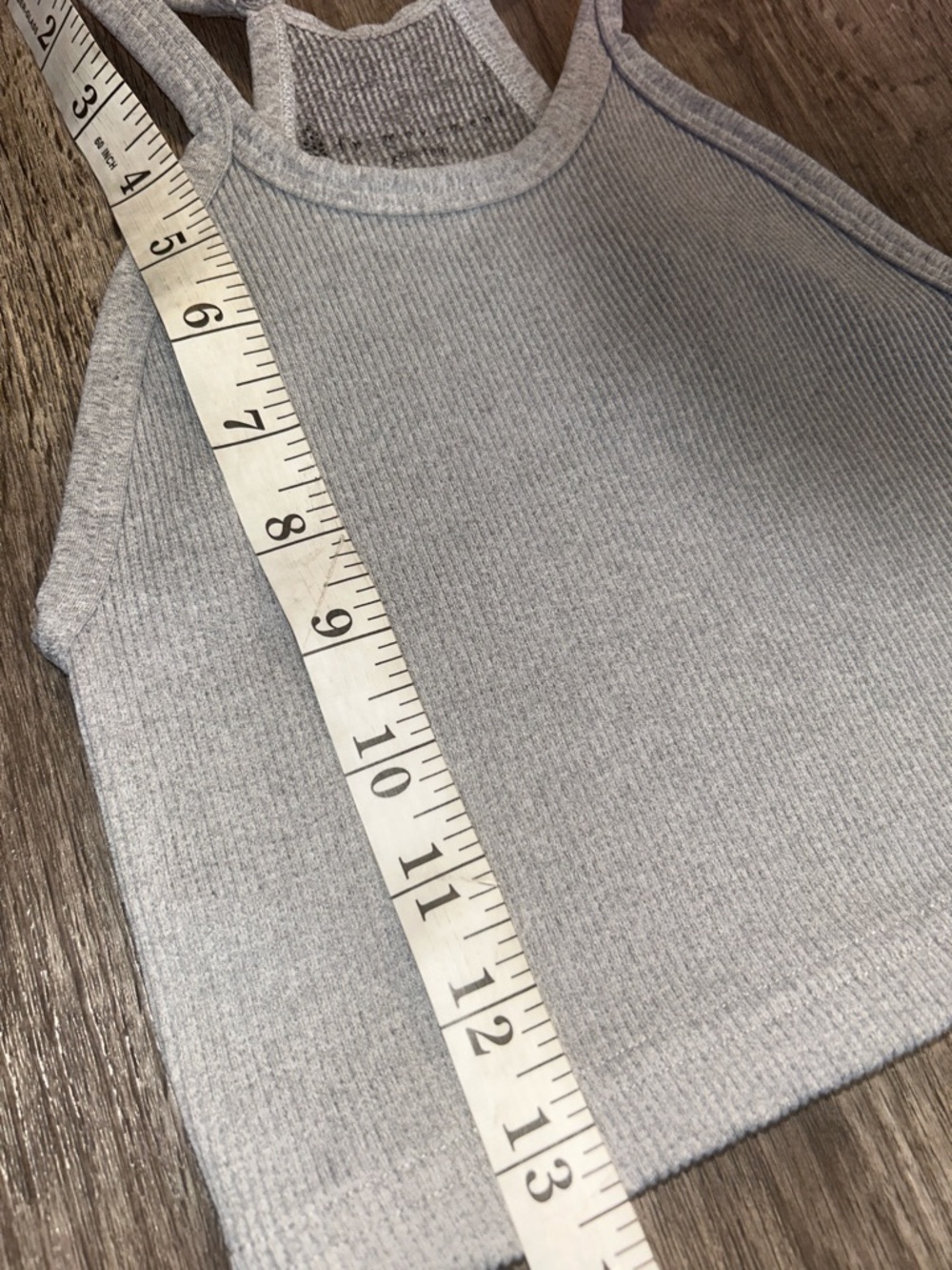 Free People Movement Ribbed Crop Tank Gray High Neck Strappy XS S - Picture 7 of 7